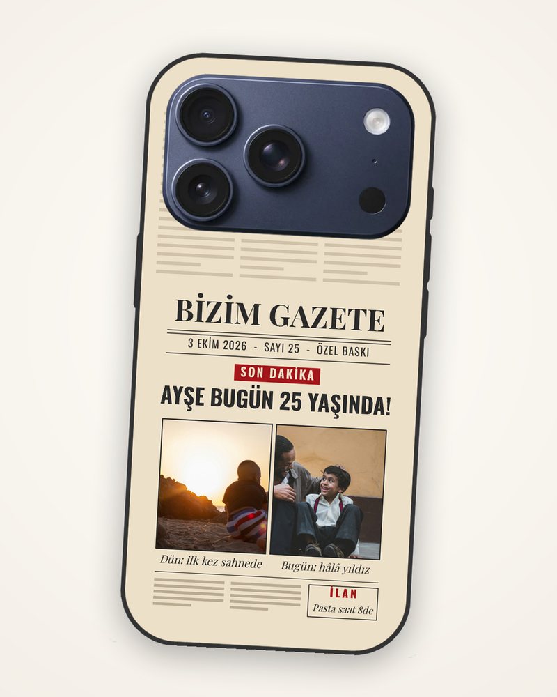 Gazete Manşetli Fotoğraflı Kılıf — kişiye özel telefon kılıfı tasarla