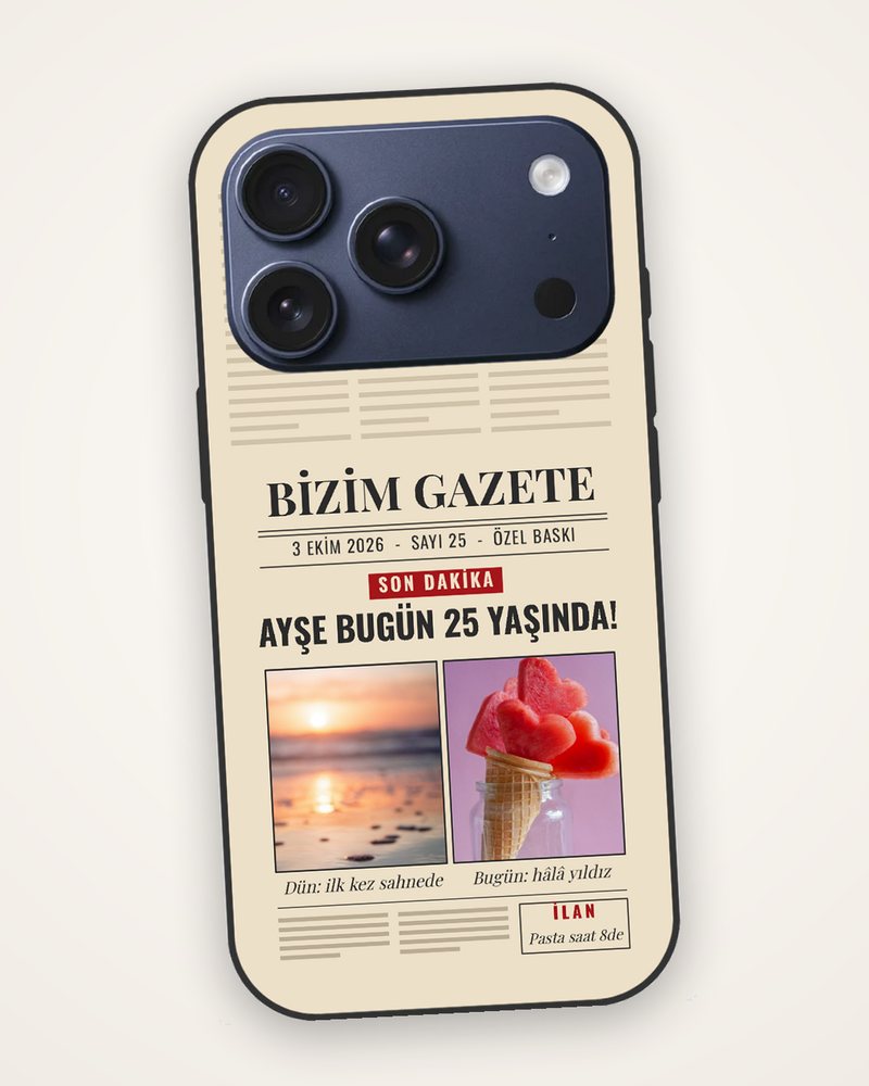Gazete Manşetli Fotoğraflı Kılıf — kişiye özel telefon kılıfı tasarla
