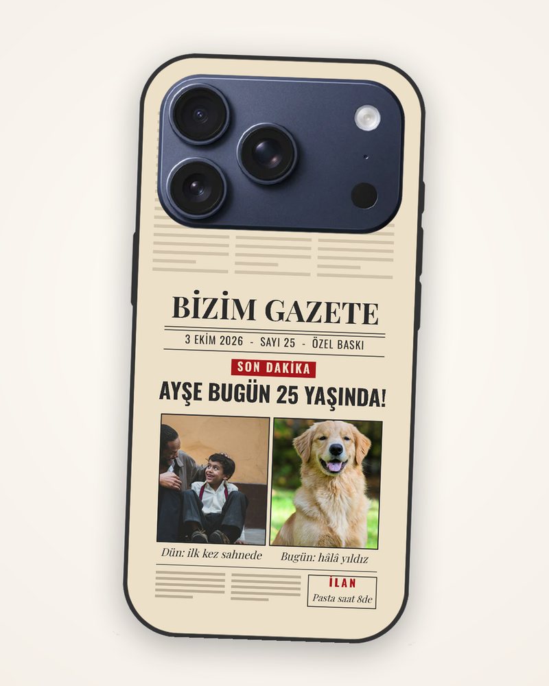 Gazete Manşetli Fotoğraflı Kılıf — kişiye özel telefon kılıfı tasarla